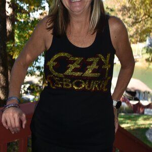 Ozzy Osbourne Rhinestone bling sleeveless tank XS,S,M,L,XL,XXL, …